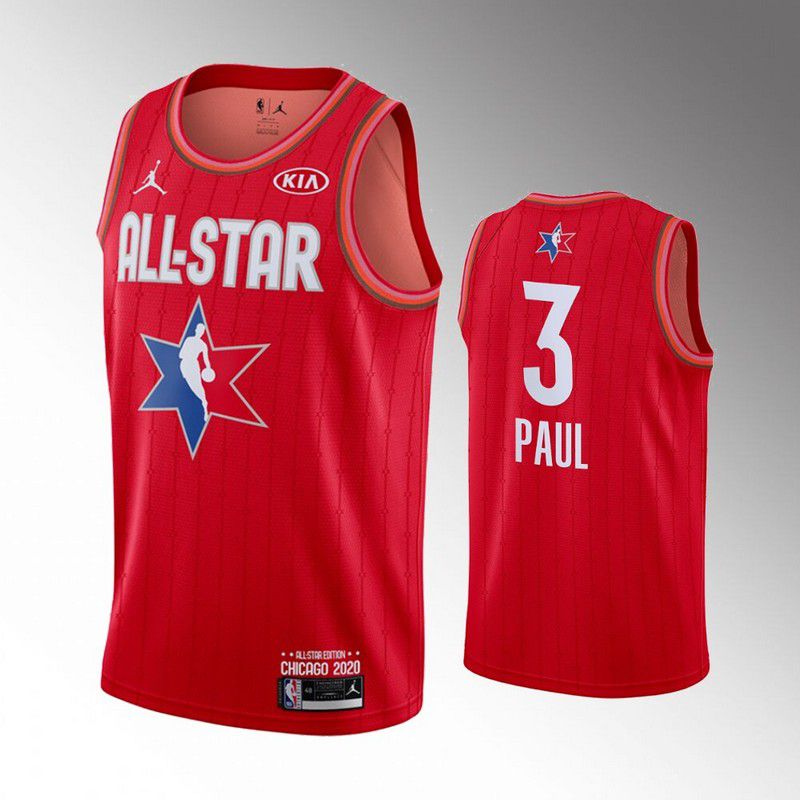 Men Houston Rockets #3 Paul Red 2020 All Star NBA Jerseys